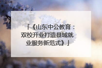 《山东中公教育：双校开业打造县域就业服务新范式》