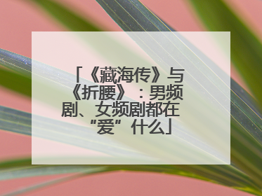 《藏海传》与《折腰》：男频剧、女频剧都在“爱”什么