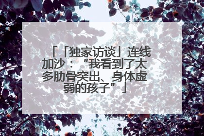 「独家访谈」连线加沙：“我看到了太多肋骨突出、身体虚弱的孩子”