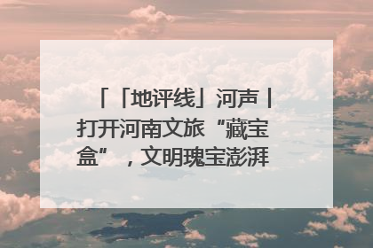 「地评线」河声丨打开河南文旅“藏宝盒”，文明瑰宝澎湃发展“豫动能”