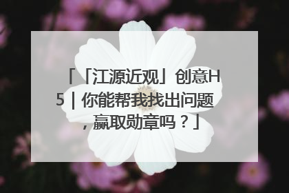 「江源近观」创意H5｜你能帮我找出问题，赢取勋章吗？
