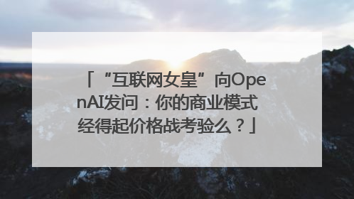 “互联网女皇”向OpenAI发问：你的商业模式经得起价格战考验么？