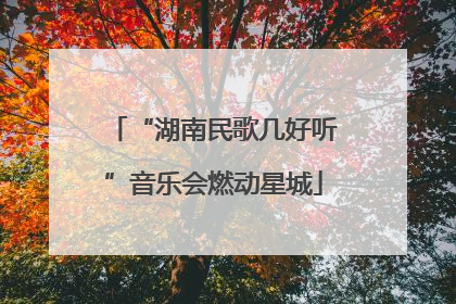 “湖南民歌几好听”音乐会燃动星城