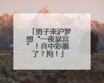 男子来沪梦想“一夜暴富”！真中彩票了？拘！