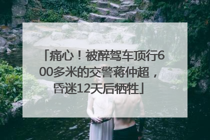痛心！被醉驾车顶行600多米的交警蒋仲超，昏迷12天后牺牲