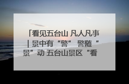 看见五台山 凡人凡事｜景中有“警” 警随“景”动 五台山景区“看得见”的平安守护