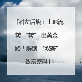科左后旗：土地流转 “转” 出黄金路！解锁 “双薪” 致富密码