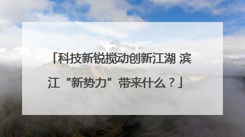 科技新锐搅动创新江湖 滨江“新势力”带来什么？