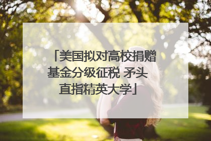 美国拟对高校捐赠基金分级征税 矛头直指精英大学
