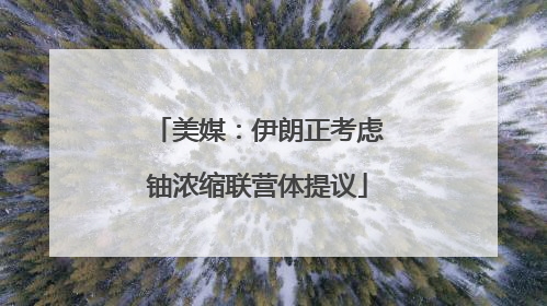 美媒：伊朗正考虑铀浓缩联营体提议