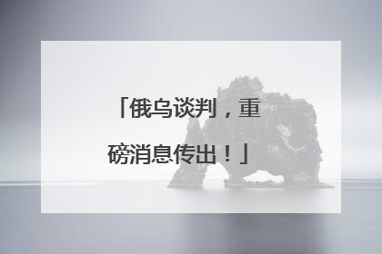 俄乌谈判，重磅消息传出！