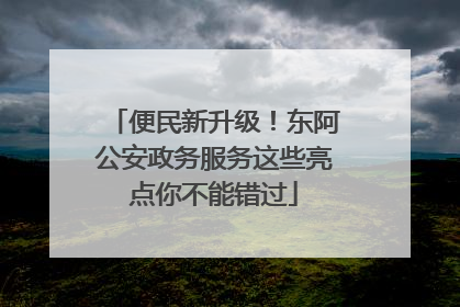 便民新升级！东阿公安政务服务这些亮点你不能错过