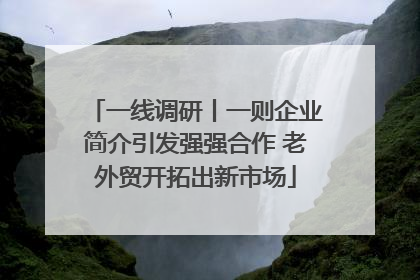 一线调研丨一则企业简介引发强强合作 老外贸开拓出新市场