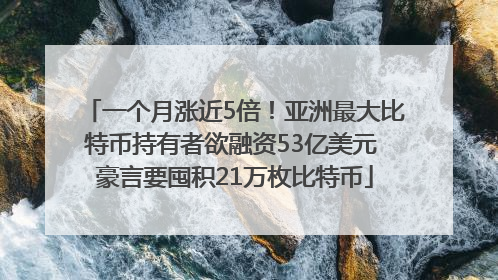 一个月涨近5倍！亚洲最大比特币持有者欲融资53亿美元 豪言要囤积21万枚比特币