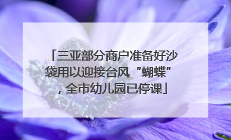 三亚部分商户准备好沙袋用以迎接台风“蝴蝶”，全市幼儿园已停课
