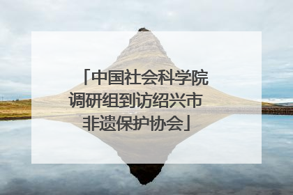 中国社会科学院调研组到访绍兴市非遗保护协会