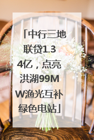 中行三地联贷1.34亿，点亮洪湖99MW渔光互补绿色电站