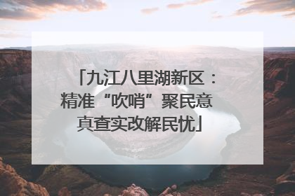 九江八里湖新区：精准“吹哨”聚民意 真查实改解民忧