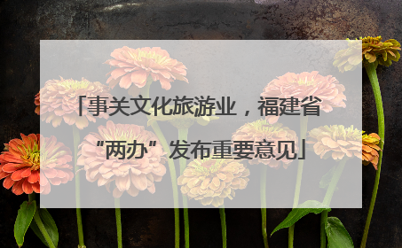 事关文化旅游业，福建省“两办”发布重要意见