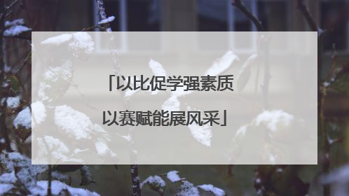 以比促学强素质 以赛赋能展风采