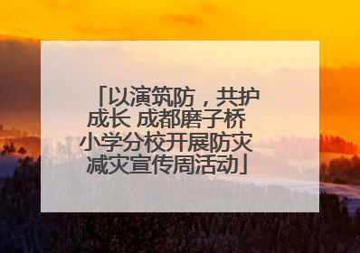 以演筑防，共护成长 成都磨子桥小学分校开展防灾减灾宣传周活动