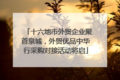 十六地市外贸企业聚首泉城，外贸优品中华行采购对接活动将启
