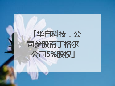 华自科技：公司参股南丁格尔公司5%股权