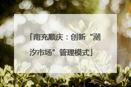 南充顺庆：创新“潮汐市场”管理模式