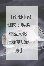 南阳市宛城区：弘扬中医文化 把脉基层健康