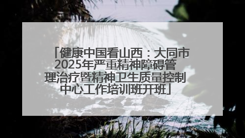 健康中国看山西：大同市2025年严重精神障碍管理治疗暨精神卫生质量控制中心工作培训班开班