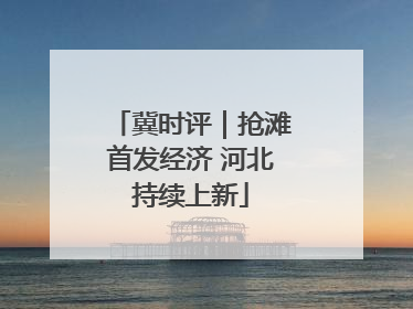 冀时评｜抢滩首发经济 河北持续上新