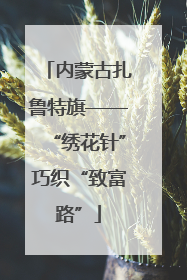 内蒙古扎鲁特旗——“绣花针”巧织“致富路”