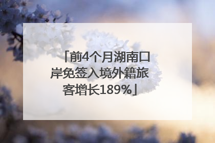 前4个月湖南口岸免签入境外籍旅客增长189%