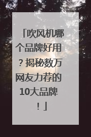 吹风机哪个品牌好用？揭秘数万网友力荐的10大品牌！