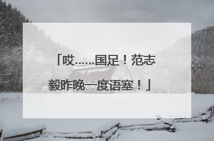 哎……国足！范志毅昨晚一度语塞！