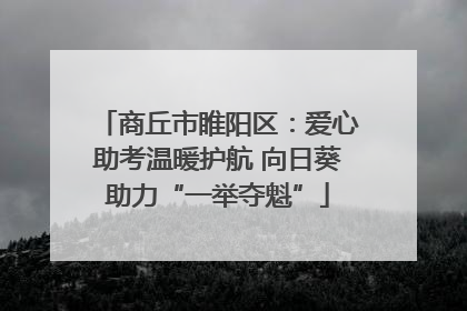 商丘市睢阳区：爱心助考温暖护航 向日葵助力“一举夺魁”