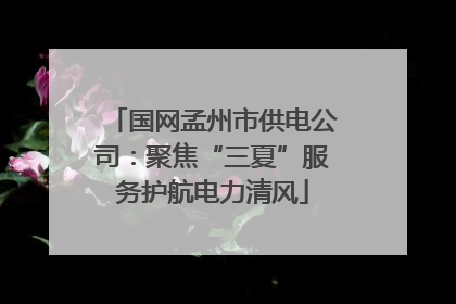 国网孟州市供电公司：聚焦“三夏”服务护航电力清风