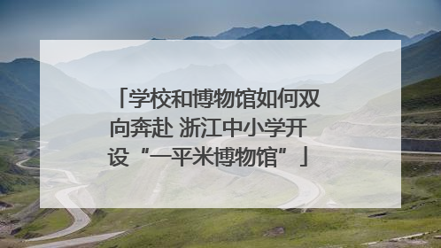 学校和博物馆如何双向奔赴 浙江中小学开设“一平米博物馆”