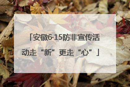 安徽6·15防非宣传活动走“新”更走“心”