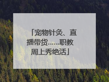 宠物针灸、直播带货……职教周上秀绝活