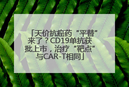 天价抗癌药“平替”来了？CD19单抗获批上市，治疗“靶点”与CAR-T相同