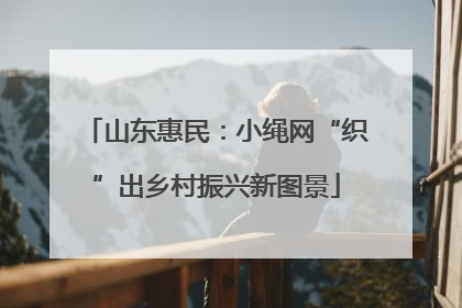 山东惠民：小绳网“织”出乡村振兴新图景