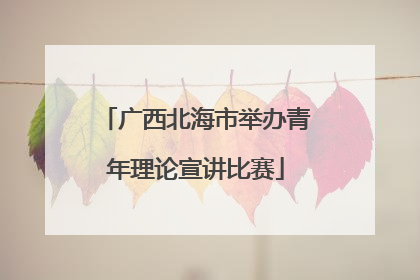 广西北海市举办青年理论宣讲比赛