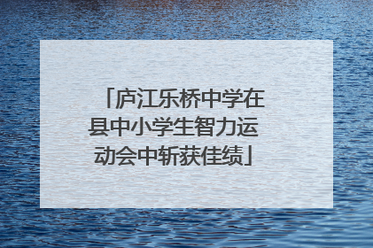 庐江乐桥中学在县中小学生智力运动会中斩获佳绩