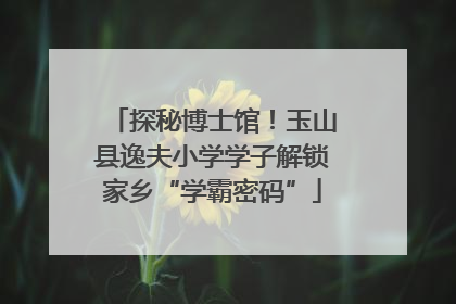 探秘博士馆！玉山县逸夫小学学子解锁家乡“学霸密码”