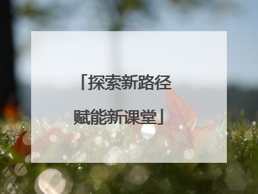 探索新路径 赋能新课堂