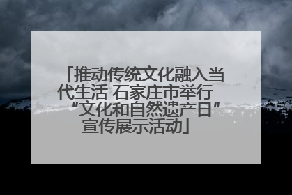 推动传统文化融入当代生活 石家庄市举行“文化和自然遗产日”宣传展示活动
