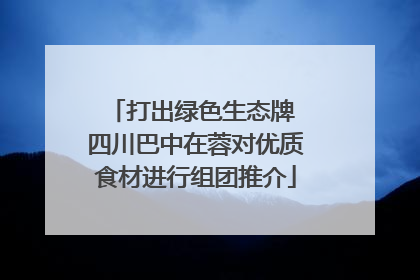 打出绿色生态牌 四川巴中在蓉对优质食材进行组团推介