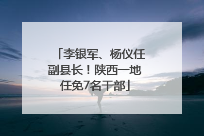 李银军、杨仪任副县长！陕西一地任免7名干部