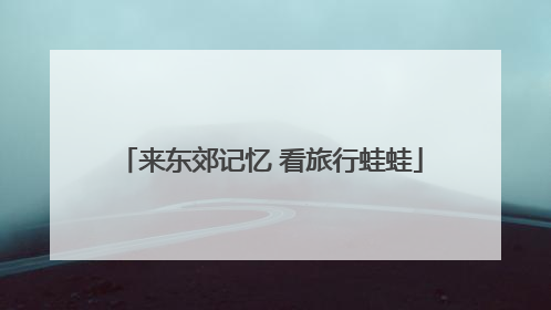 来东郊记忆 看旅行蛙蛙